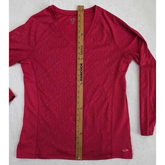 Champion Red Activewear Top polyesyer Bust 38 CB Length 27 Pattern In Fabric - Picture 4 of 7